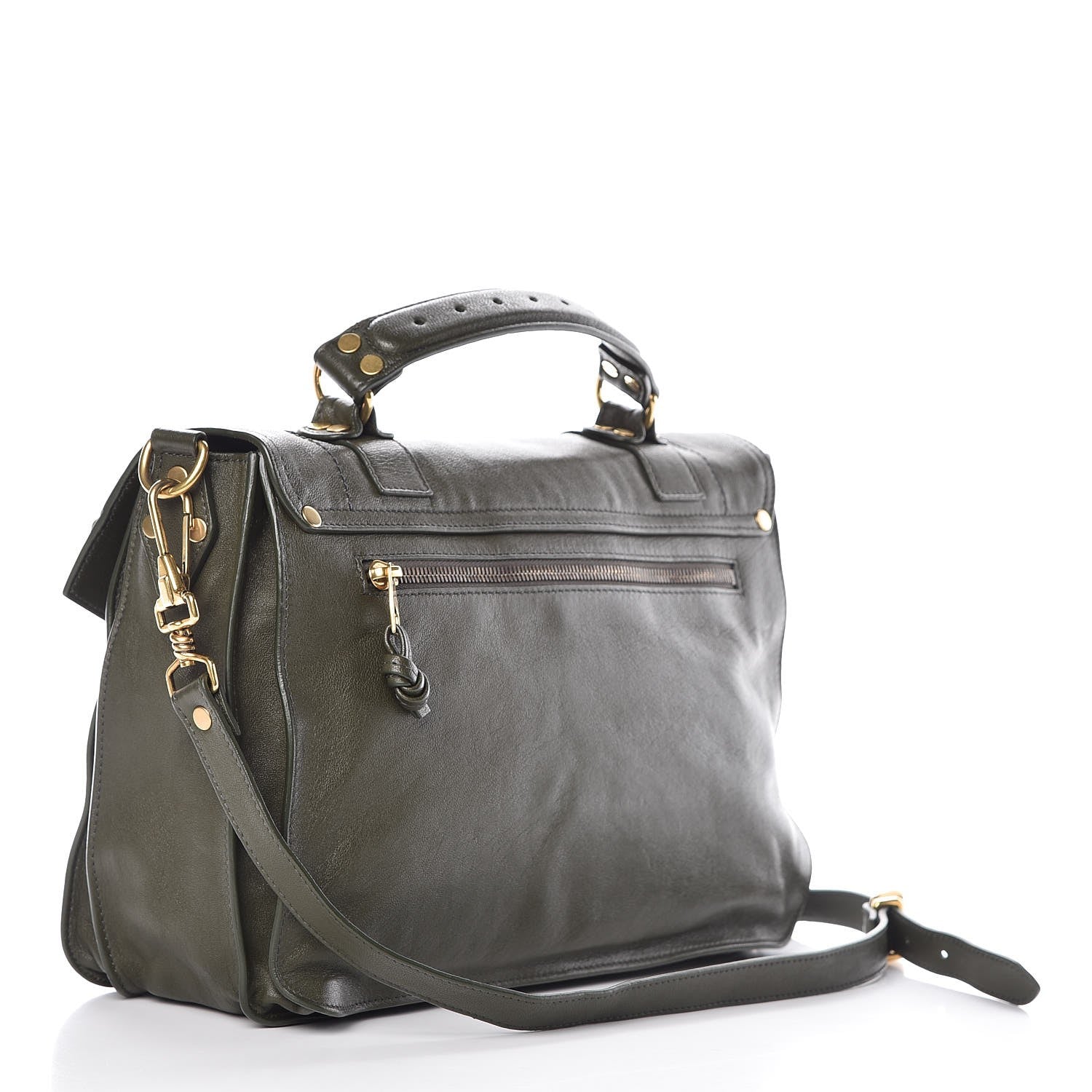 Proenza Schouler Lambskin Medium PS1 Satchel Military 3 of 8