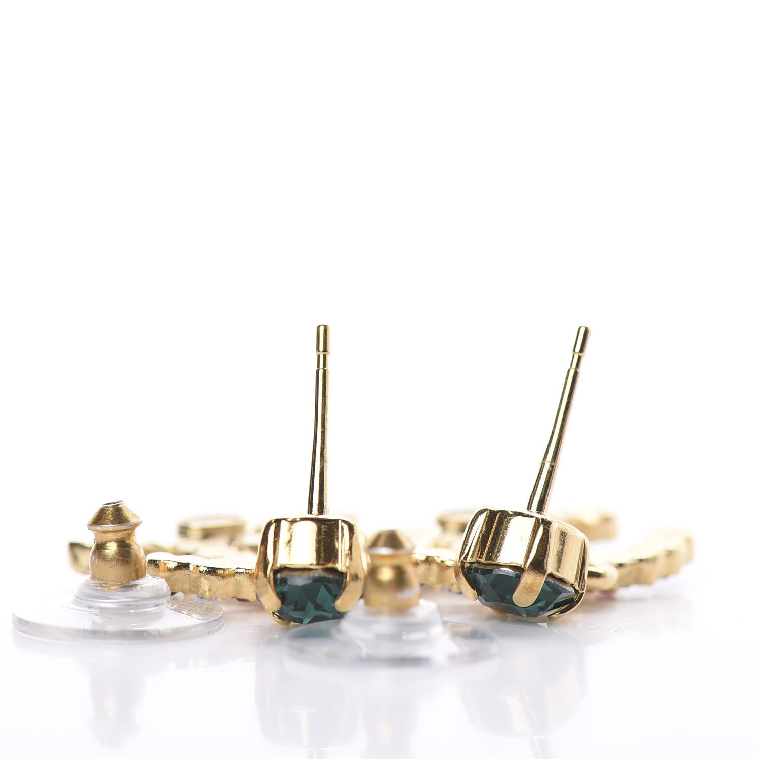 Chanel Crystal Over The Rainbow CC Drop Earrings Gold Multicolor 3 of 4