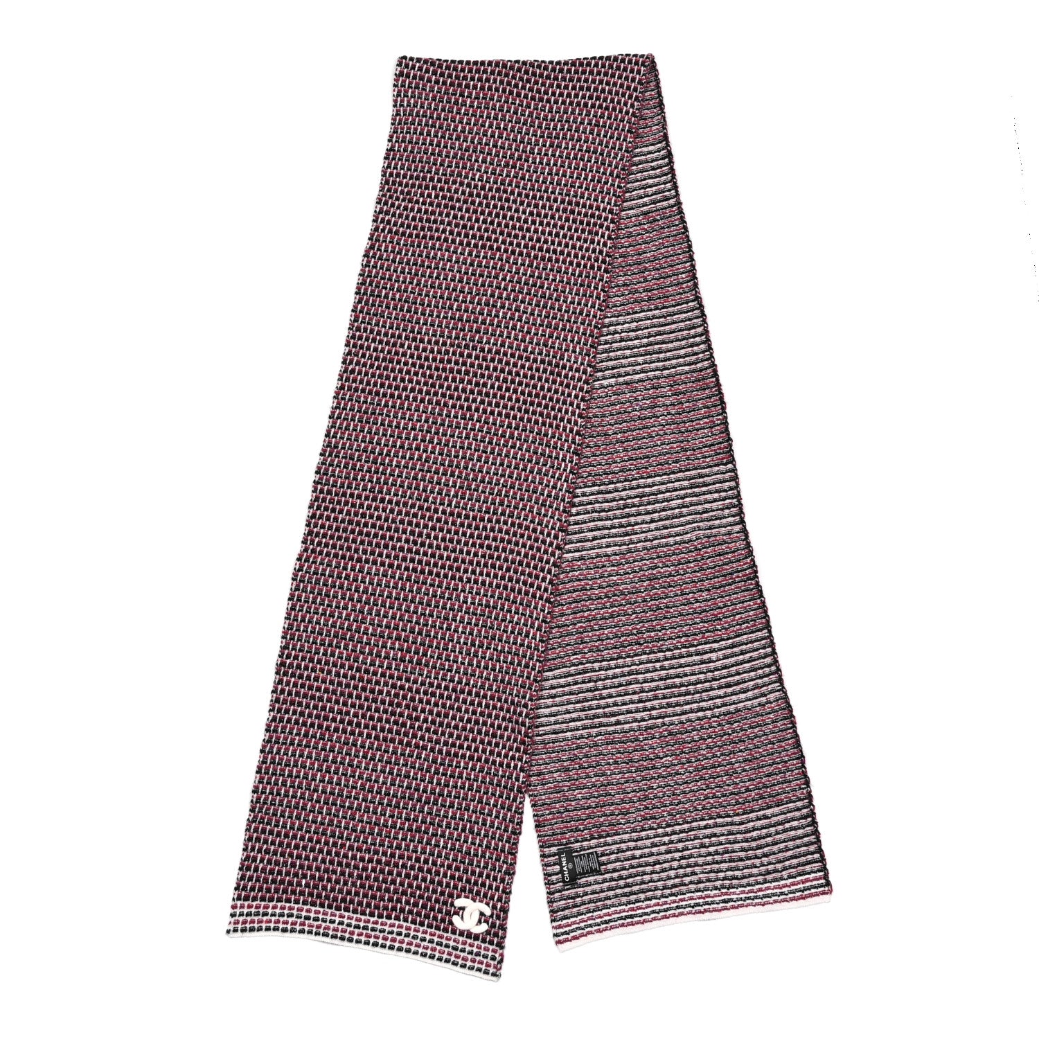 Chanel Cashmere Blend CC Scarf Pink Multicolor 2 of 3