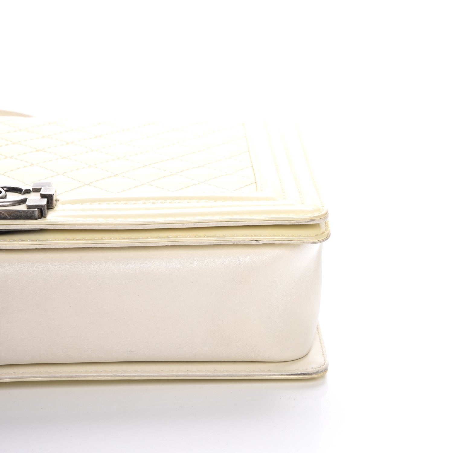 Chanel Patent Quilted Large Boy Flap White 6 of 9