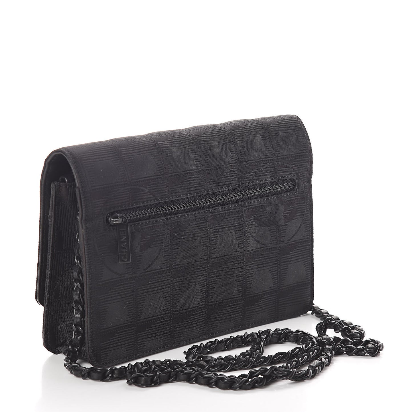 Nylon Travel Wallet On Chain WOC Black