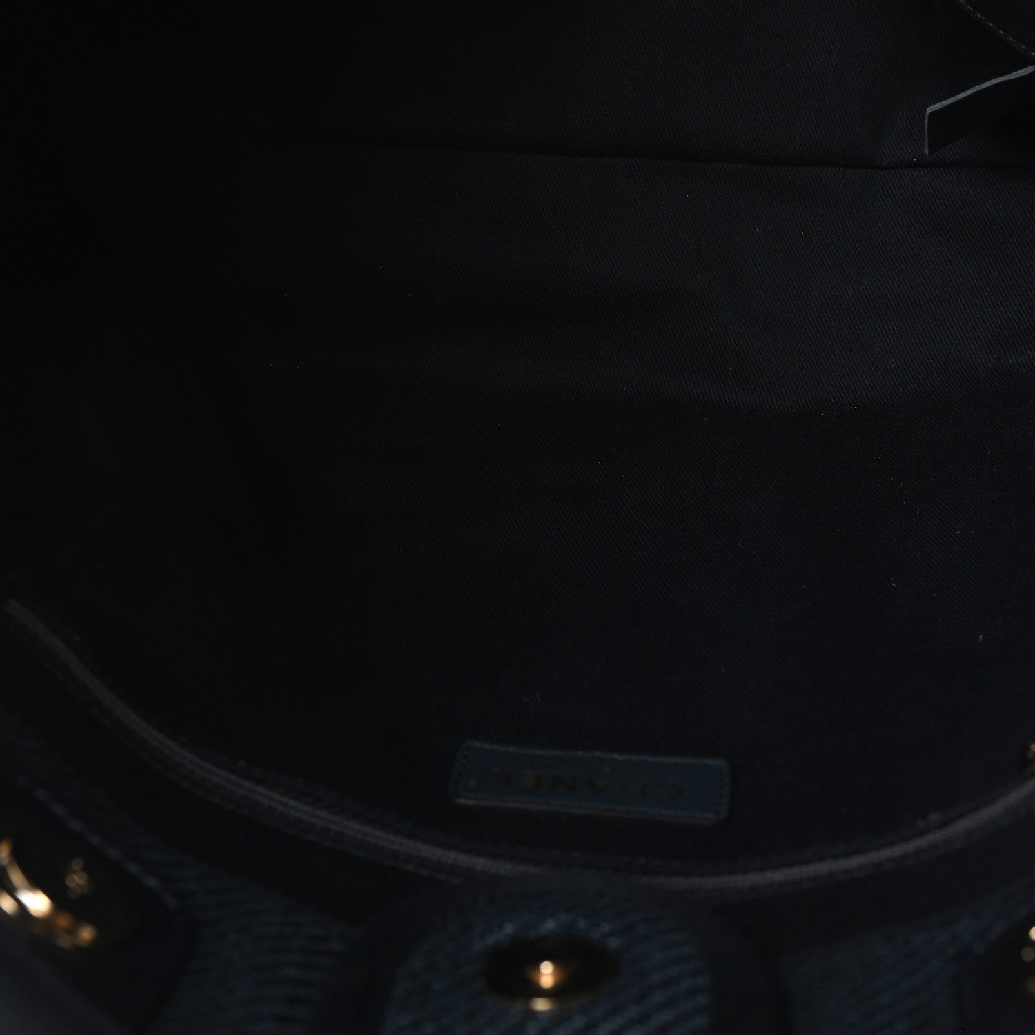 Chanel Mixed Fibers Striped Small Deauville Tote Navy Blue 5 of 10