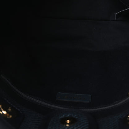 Chanel Mixed Fibers Striped Small Deauville Tote Navy Blue 5 of 10