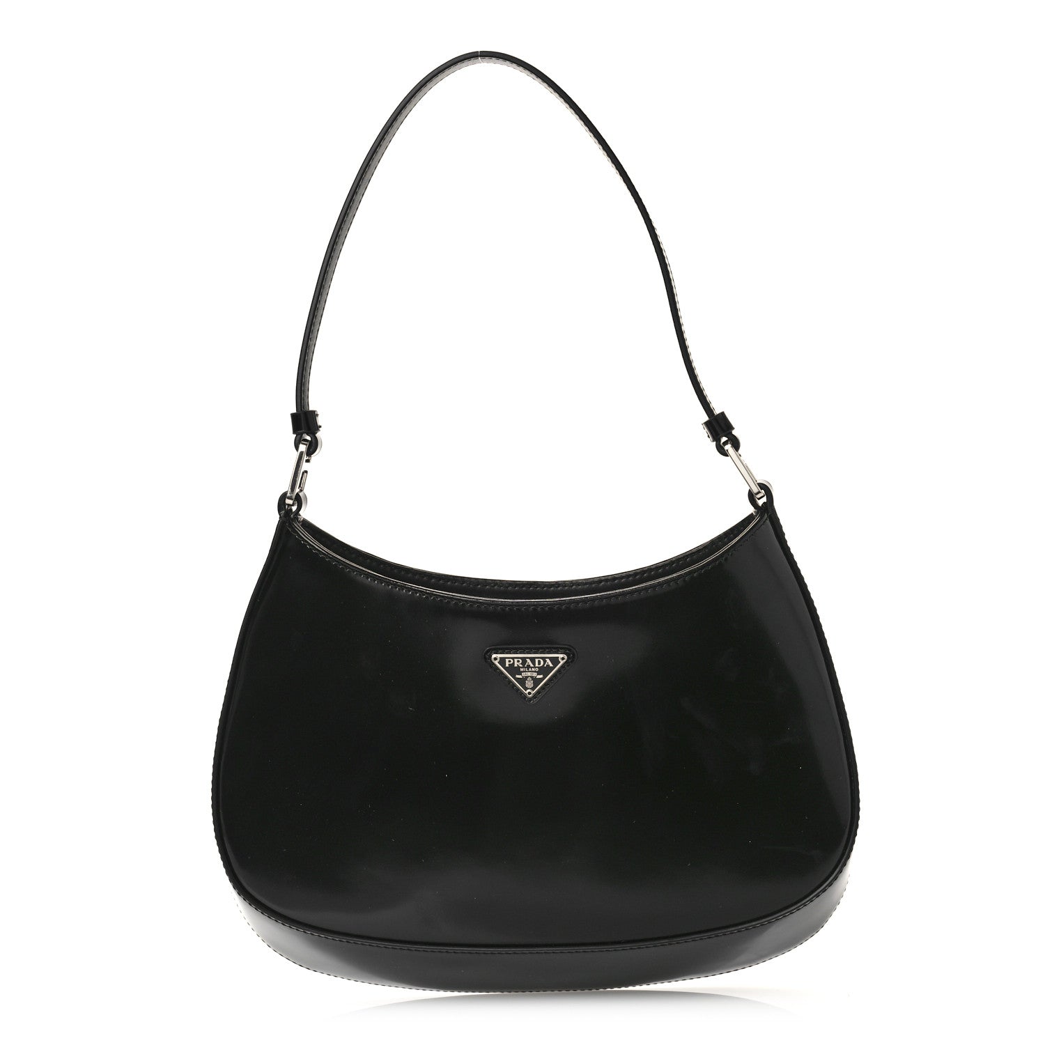 Prada Spazzolato Cleo Shoulder Bag Black 1 of 8