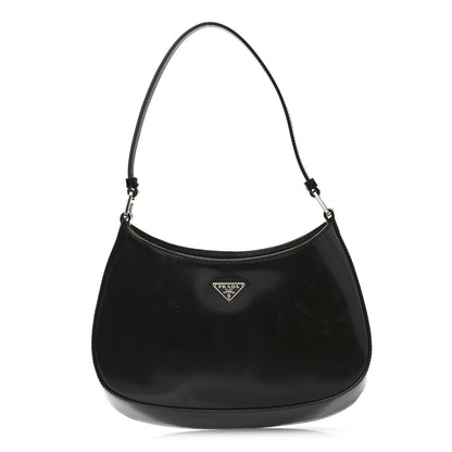 Prada Spazzolato Cleo Shoulder Bag Black 1 of 8