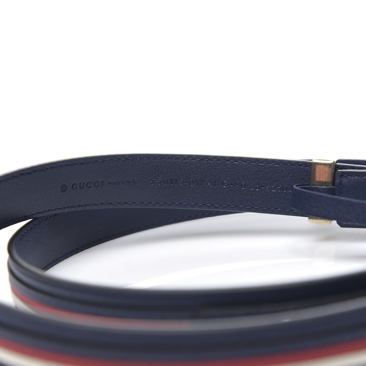 Calfskin Sylvie Stripe Torchon Double G 20mm Belt 90 36 Maritime Hibiscus Red Mystic White
