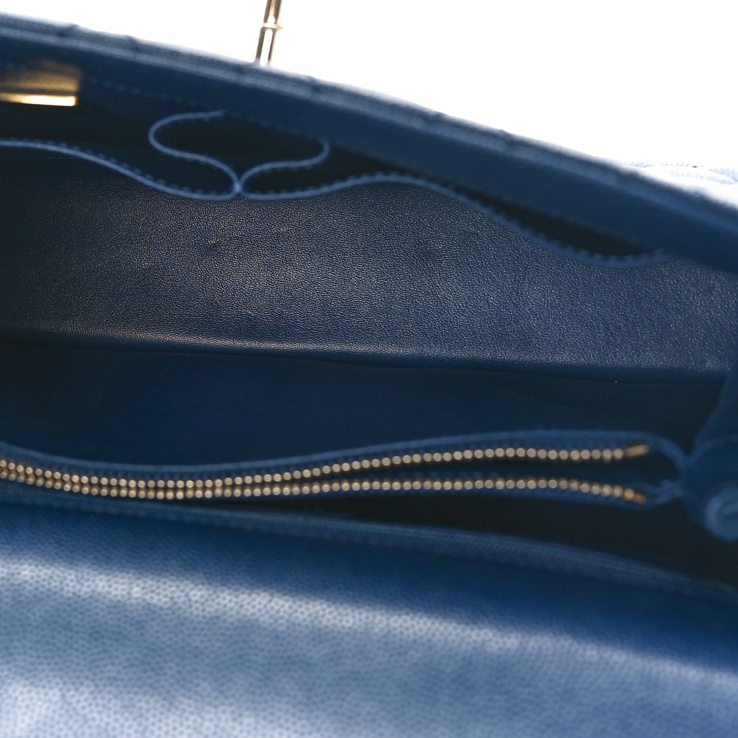 Chanel Caviar Lizard Embossed Quilted Small Coco Handle Flap Navy Blue 6 of 10