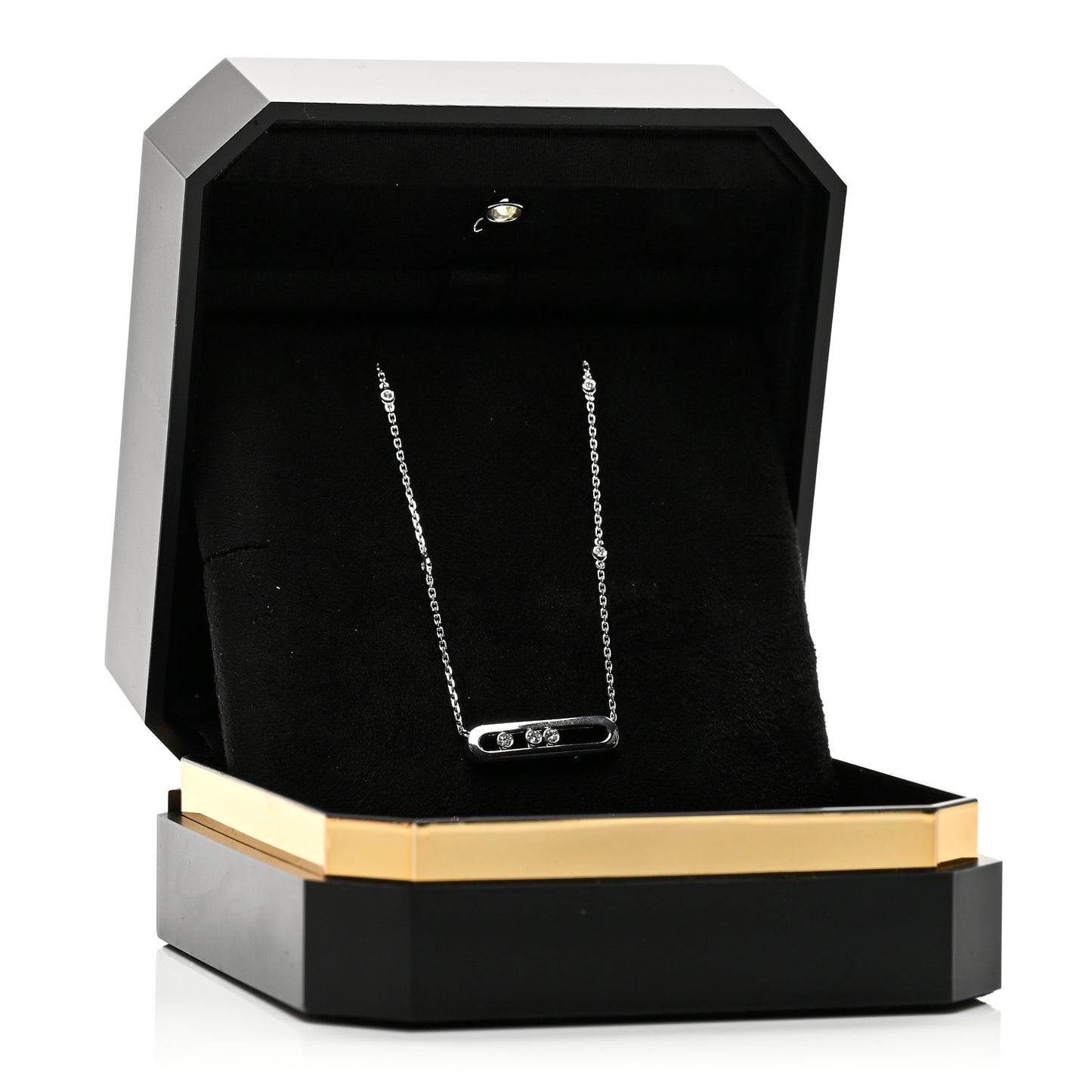 18K White Gold Diamond Baby Move Necklace