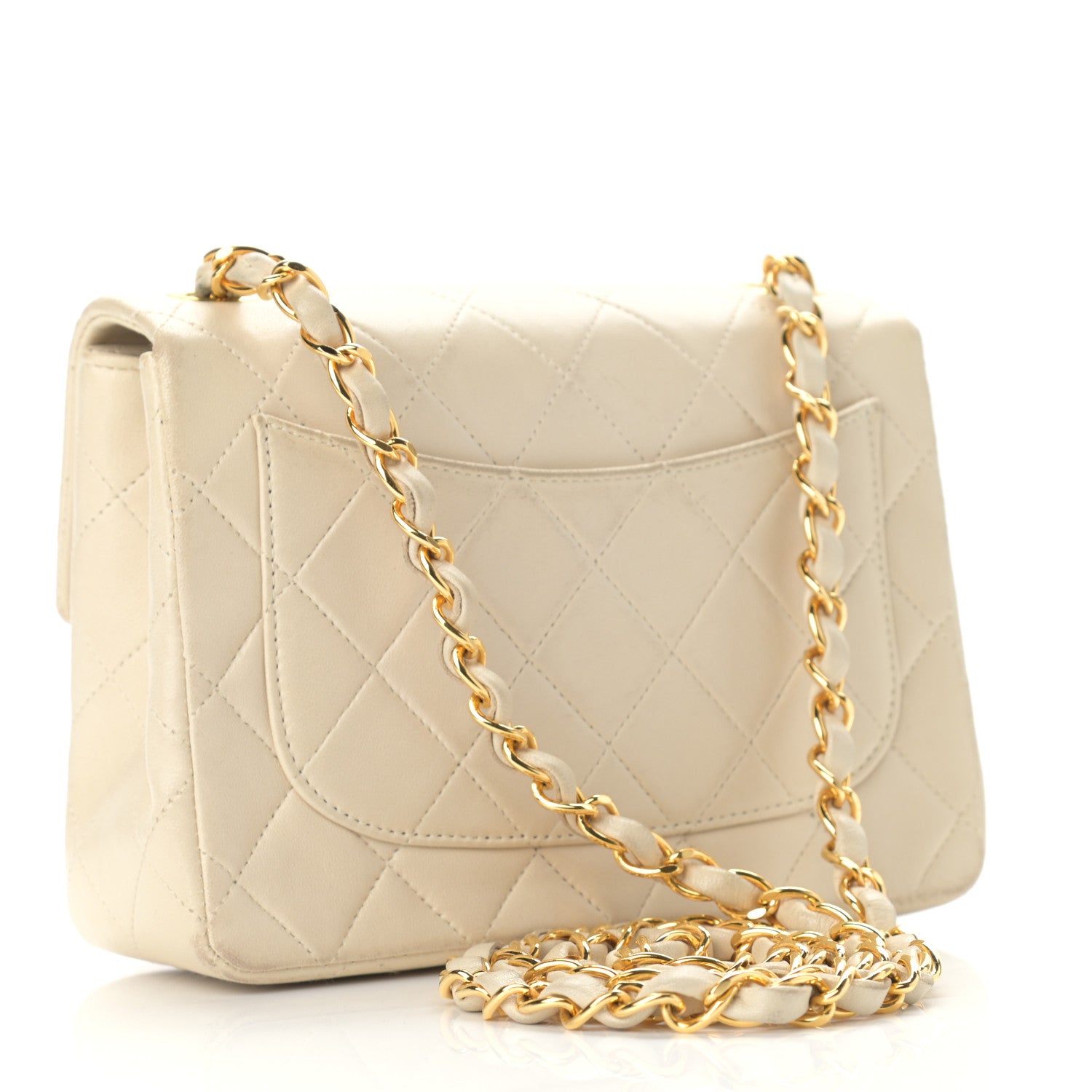 Chanel Lambskin Quilted Mini Square Flap Beige 3 of 15