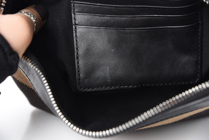 Burberry Mega Check Peyton Crossbody Clutch Bag Black 13 of 14