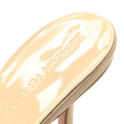 Bottega Veneta Ultra Gloss Patent Maxi Intrecciato Lido 90mm Mule Sandals 38.5 Beige 9 of 10