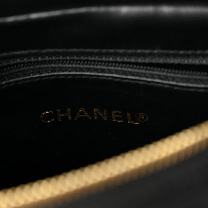 Chanel Lambskin Chevron Quilted Small Camera Case Black 5 of 9