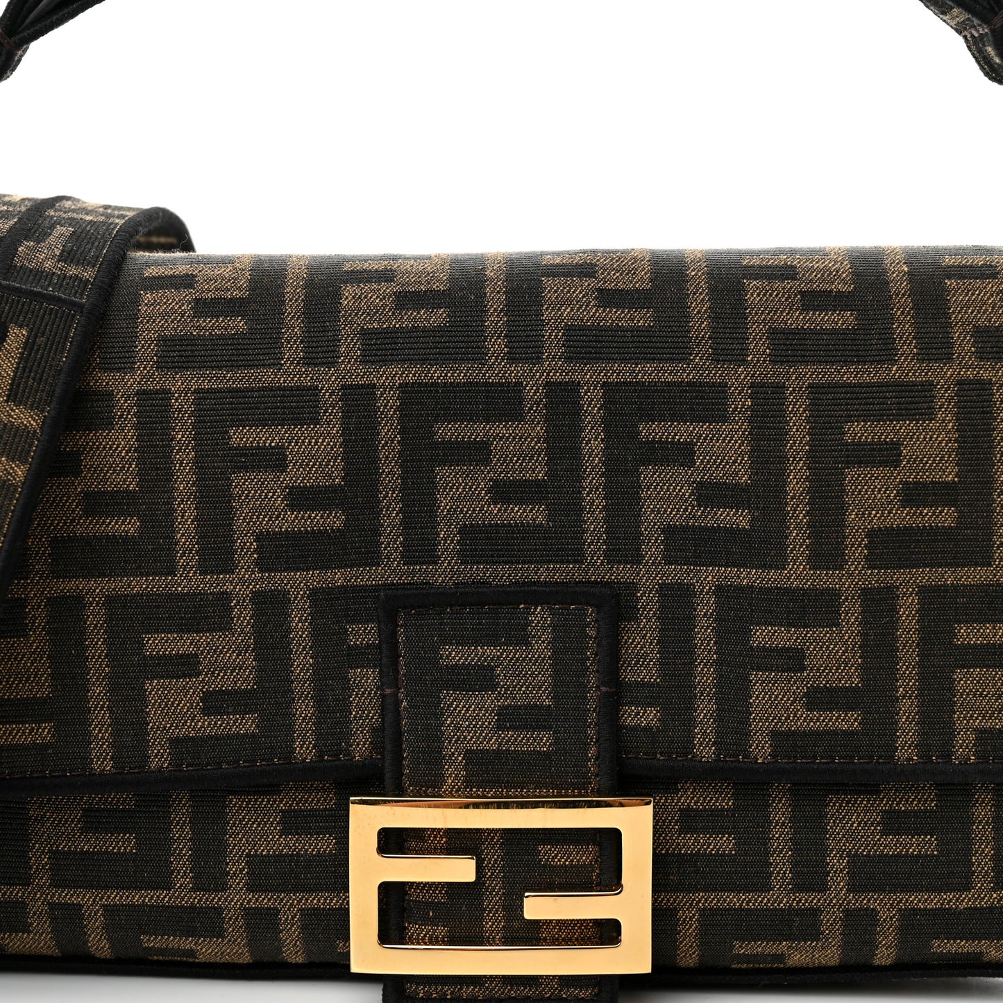 Fabric Jacquard FF 1974 Medium Baguette Tobacco Moro Black
