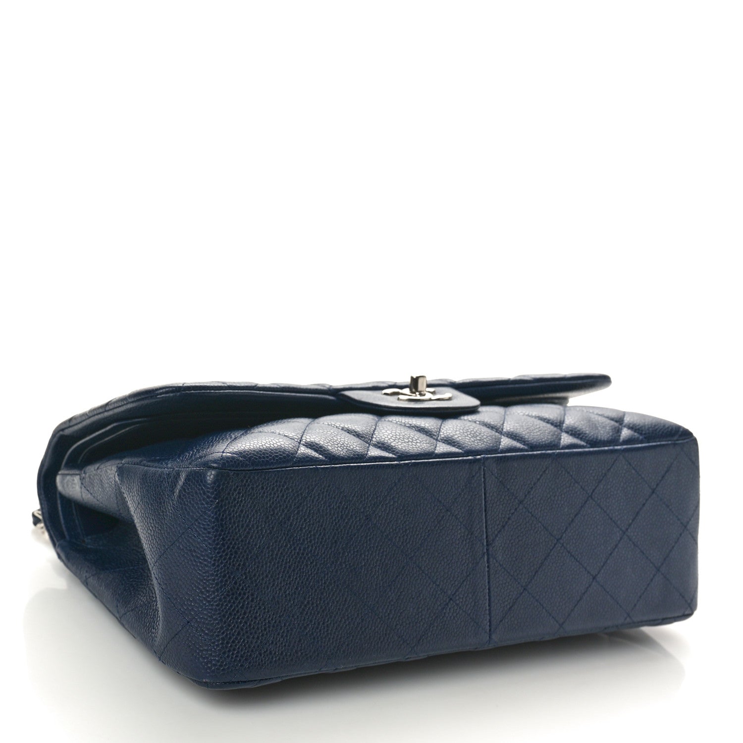 Chanel Caviar Quilted Jumbo Double Flap Navy Blue 4 of 11