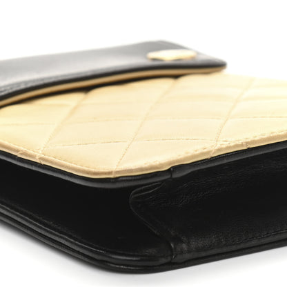 Chanel Lambskin Quilted Mini Flap Pouch Beige Black 10 of 11
