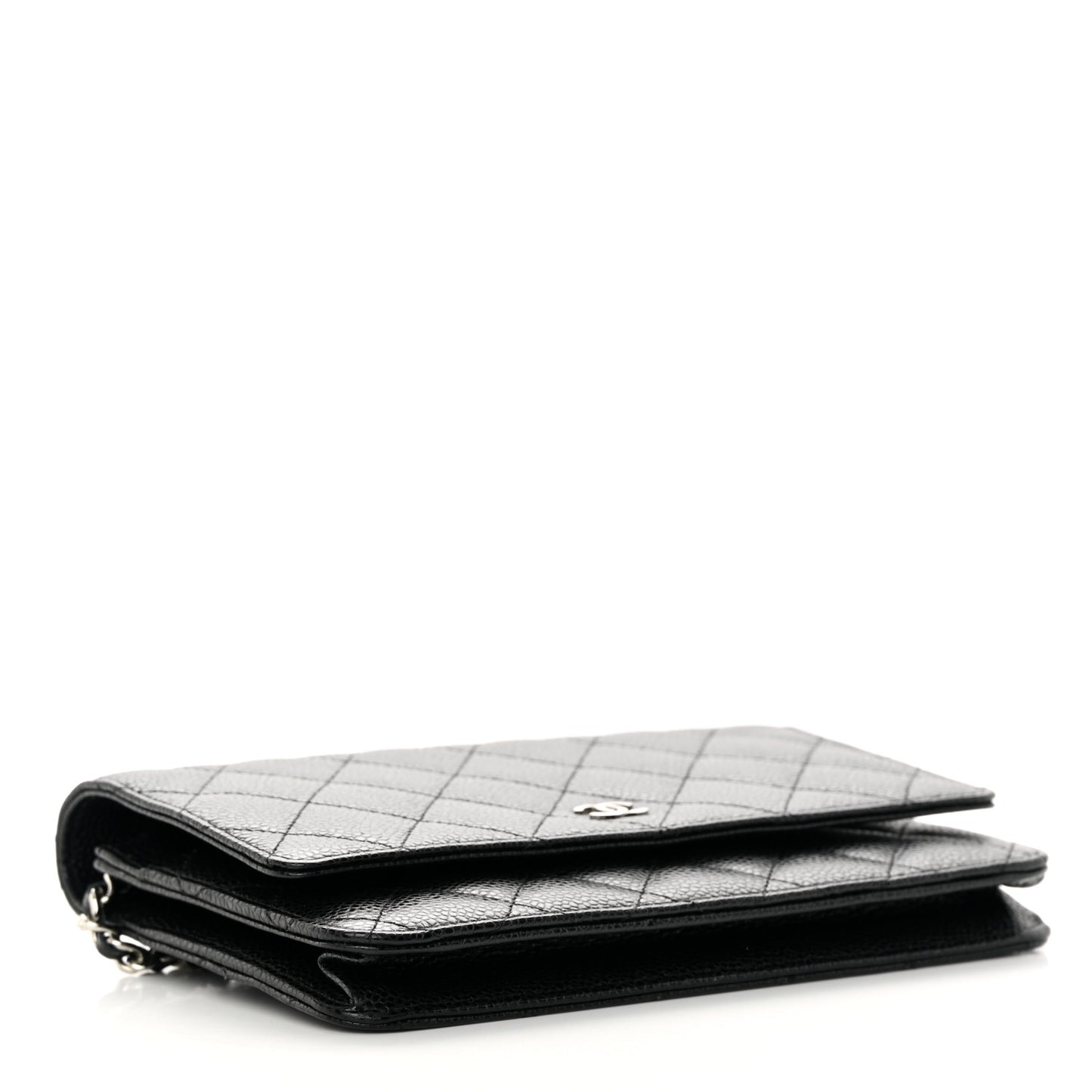 Caviar Quilted Wallet on Chain WOC Black