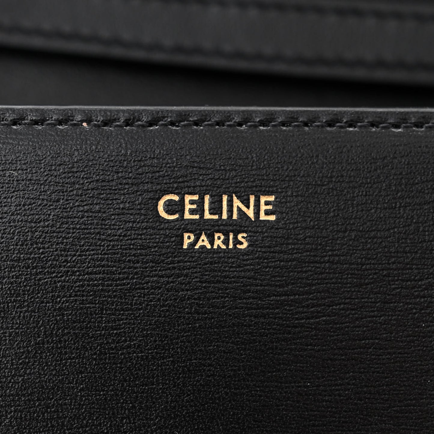 Shiny Calfskin Triomphe Margo Wallet on Chain Black