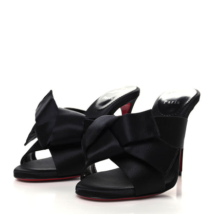 Christian Louboutin Satin Matricia Bow Sandals 37 Black 3 of 8