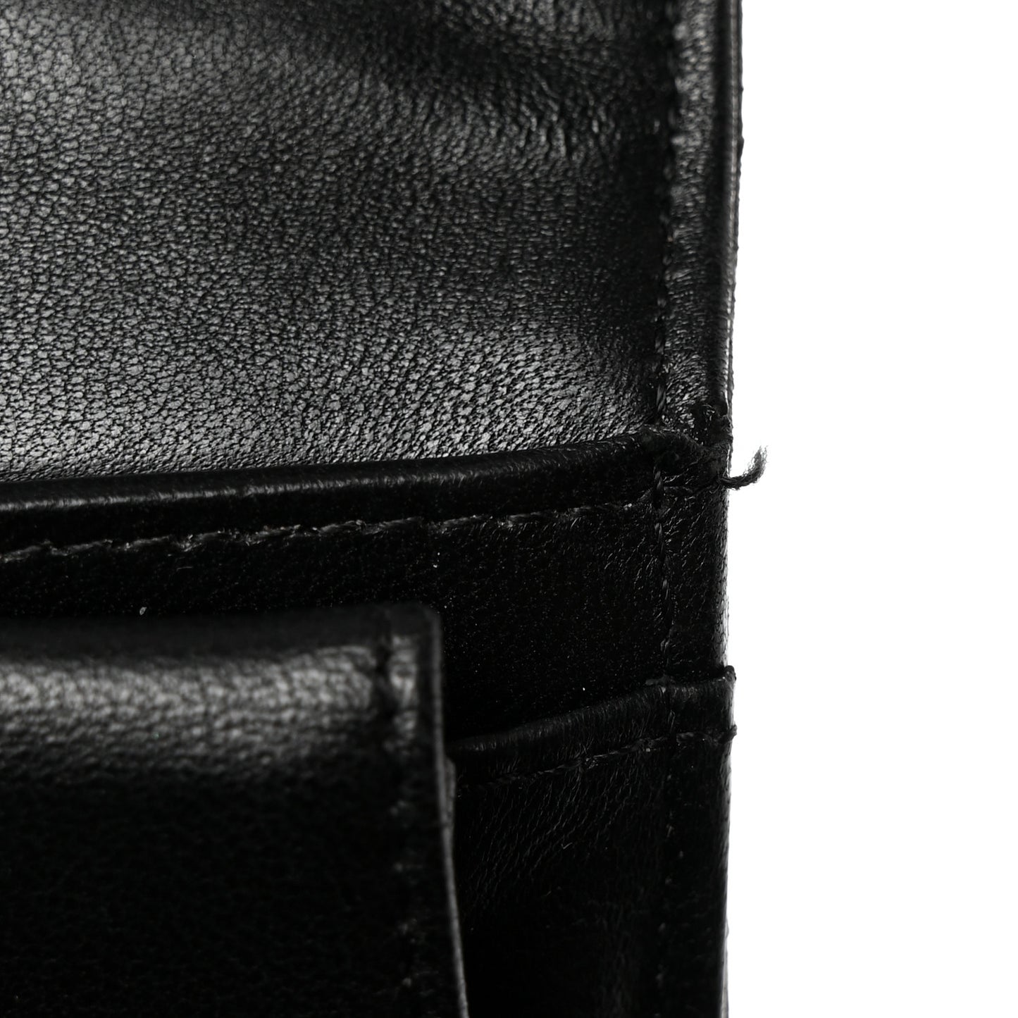 Lambskin Quilted Large Flap Wallet Black