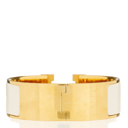 Hermes Enamel Wide Clic Clac H Bracelet GM White 2 of 4