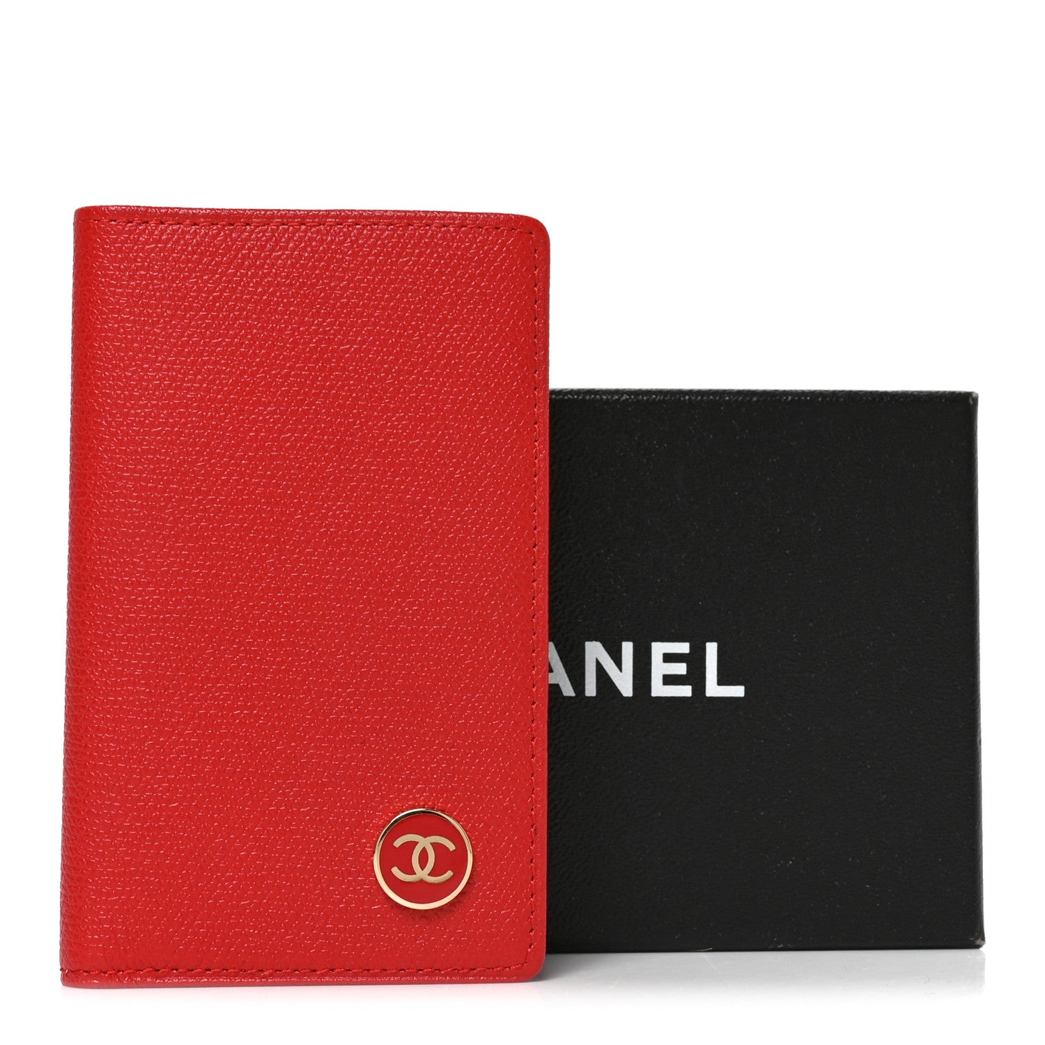 Chanel Grained Calfskin Small CC Button Pocket Agenda Cover Red 8 of 8