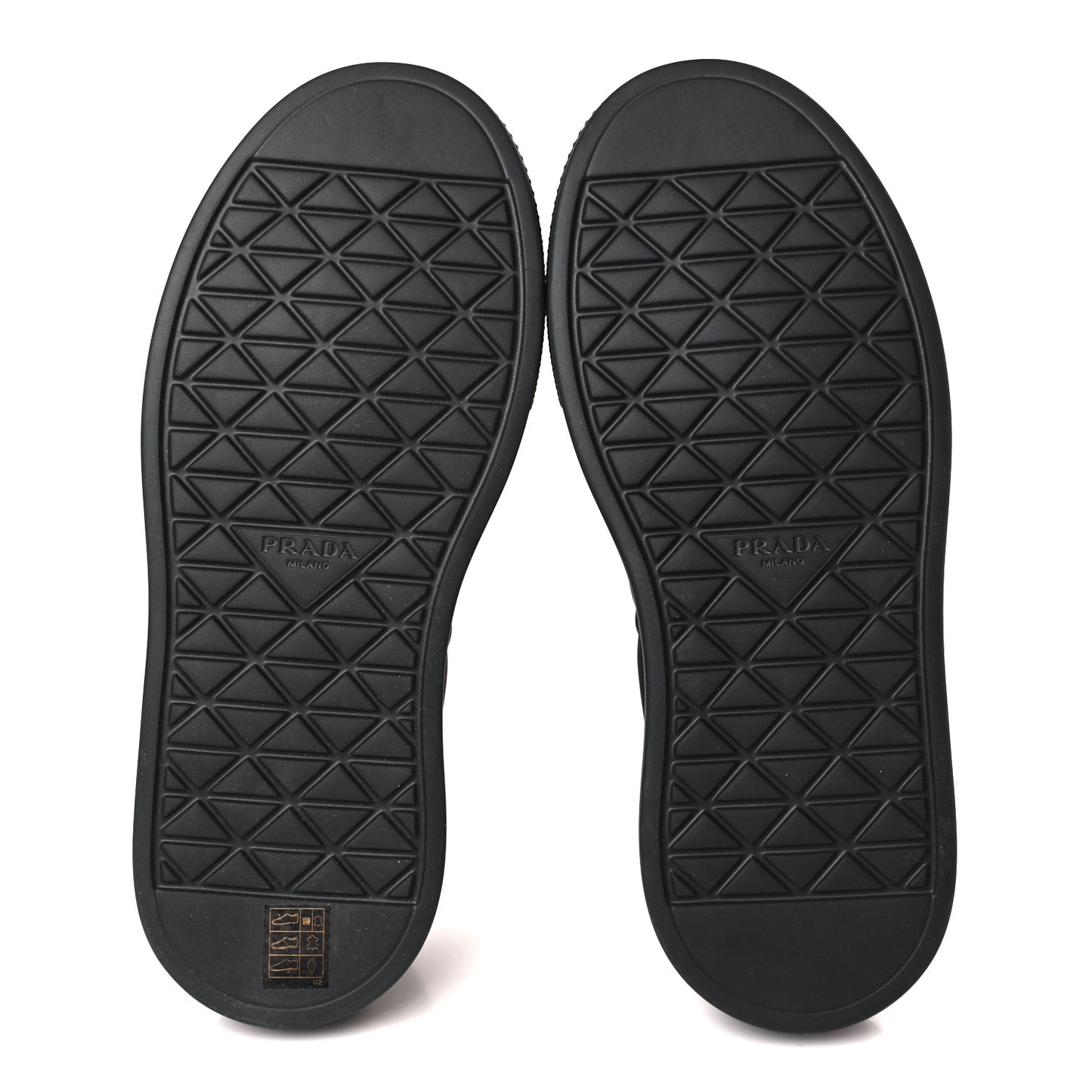 Re-Nylon Spazzolato Rubber Triangle Logo Macro Quilted Womens 45mm Platform Sneakers 39 Black