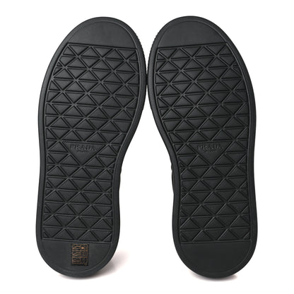 Prada Re-Nylon Spazzolato Rubber Triangle Logo Macro Quilted Womens 45mm Platform Sneakers 39 Black 5 of 8