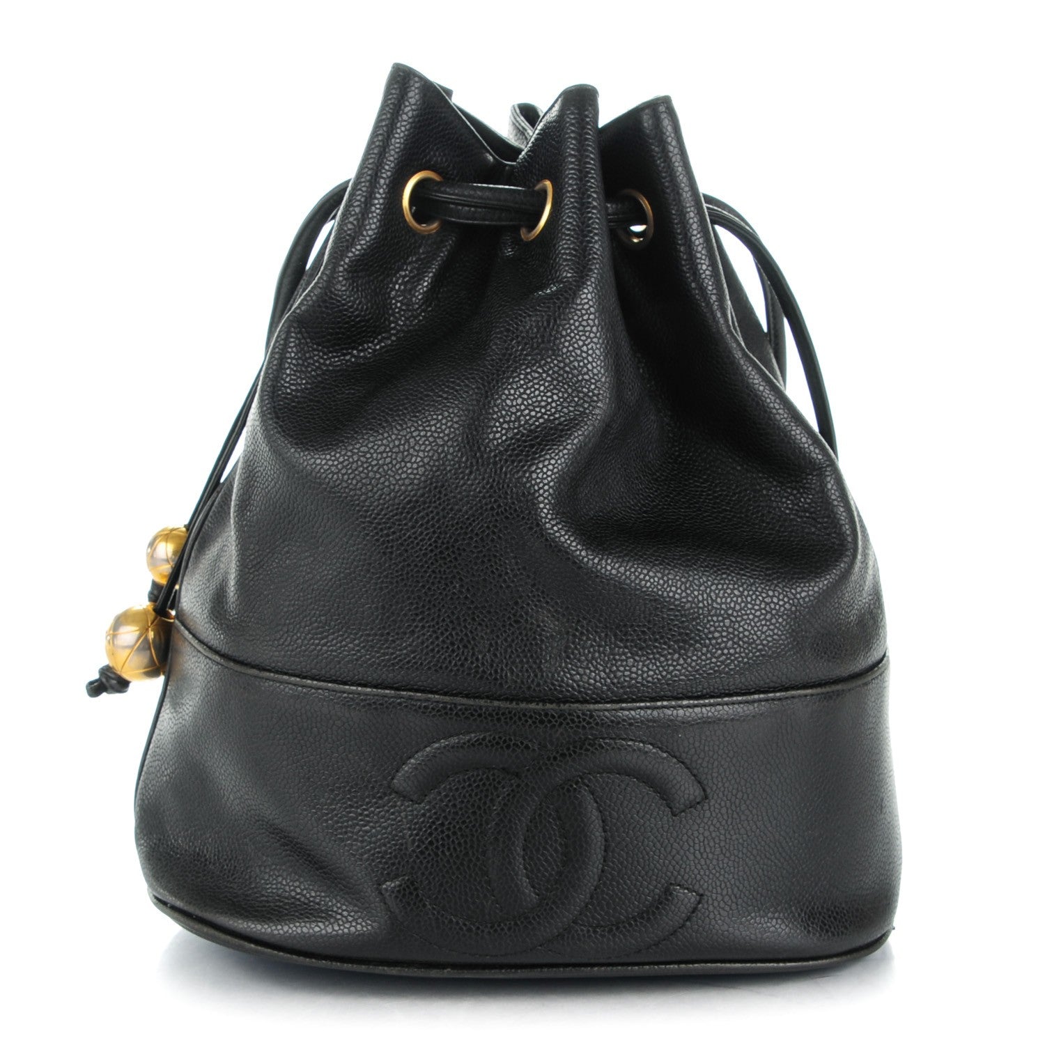 Chanel Caviar CC Drawstring Shoulder Bag Black 1 of 8