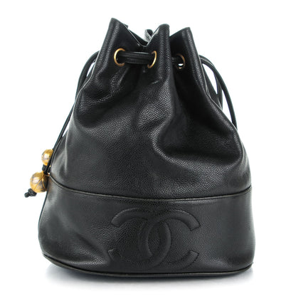 Chanel Caviar CC Drawstring Shoulder Bag Black 1 of 8