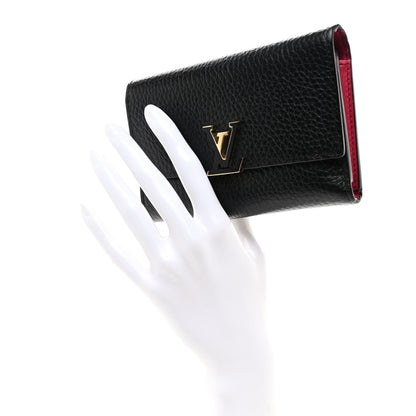 Louis Vuitton Taurillon Capucines Compact Wallet Black 2 of 8