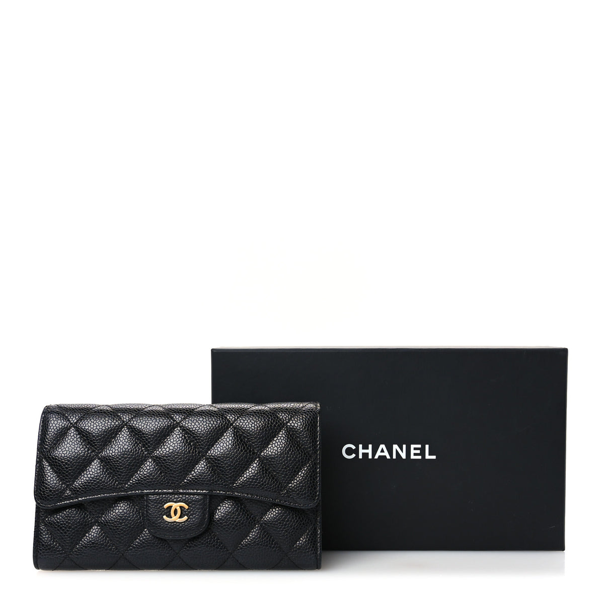 Chanel Caviar Quilted Long Flap Wallet Black 13 of 13