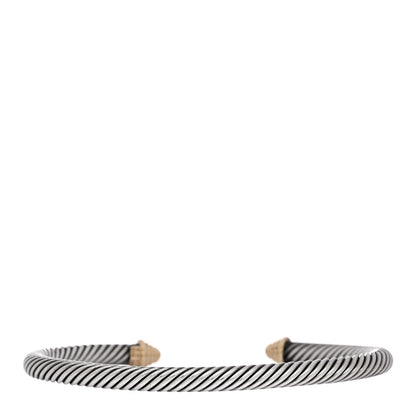 David Yurman Sterling Silver 14K Yellow Gold 5mm Cable Classics Bracelet 2 of 4