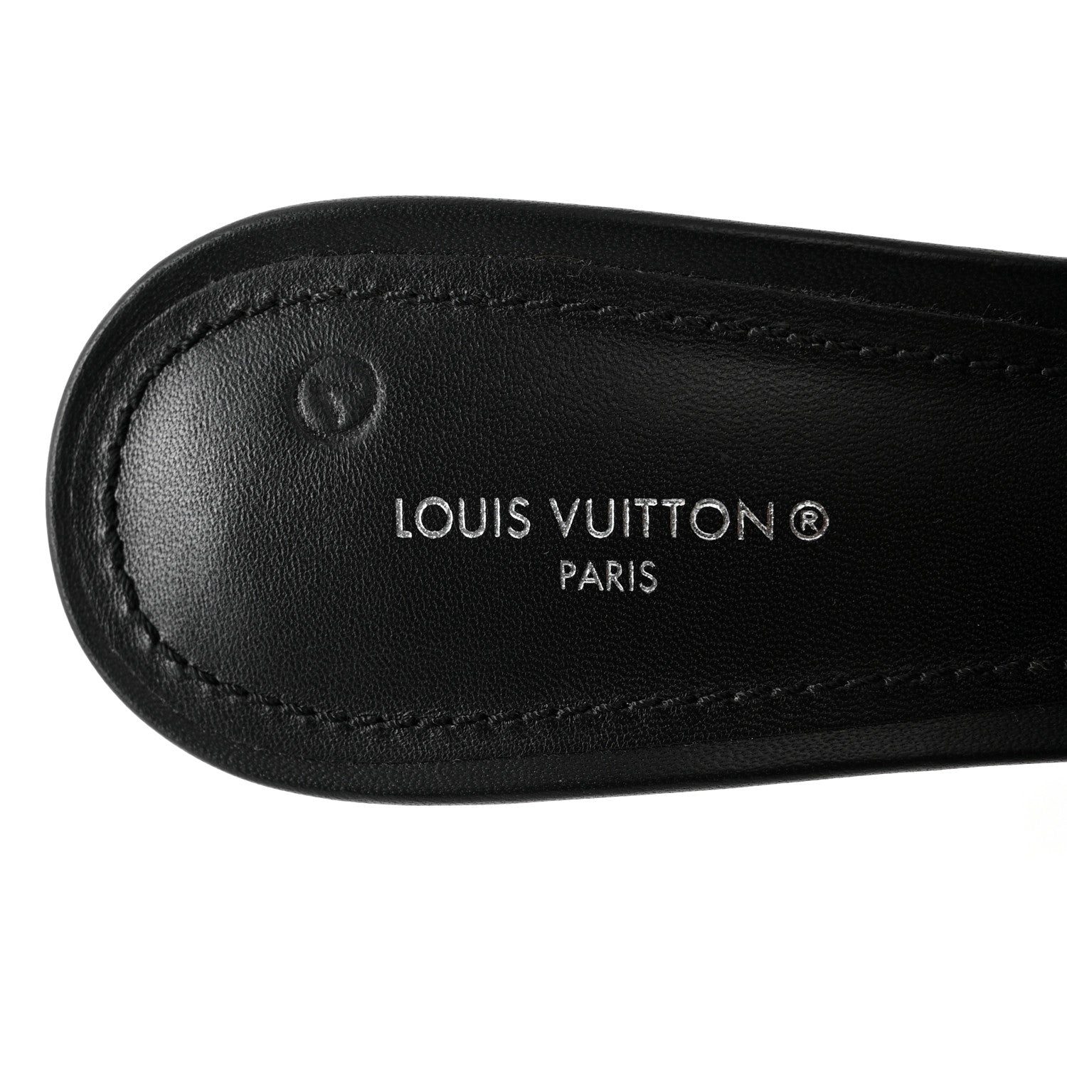 Louis Vuitton Lambskin Embossed Monogram Revival High Heel Mules 38 Black 6 of 8