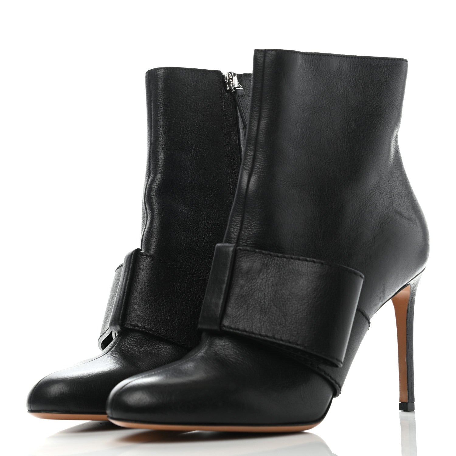 Valentino Garavani Calfskin Bow Ankle Boots 40.5 Black 3 of 13