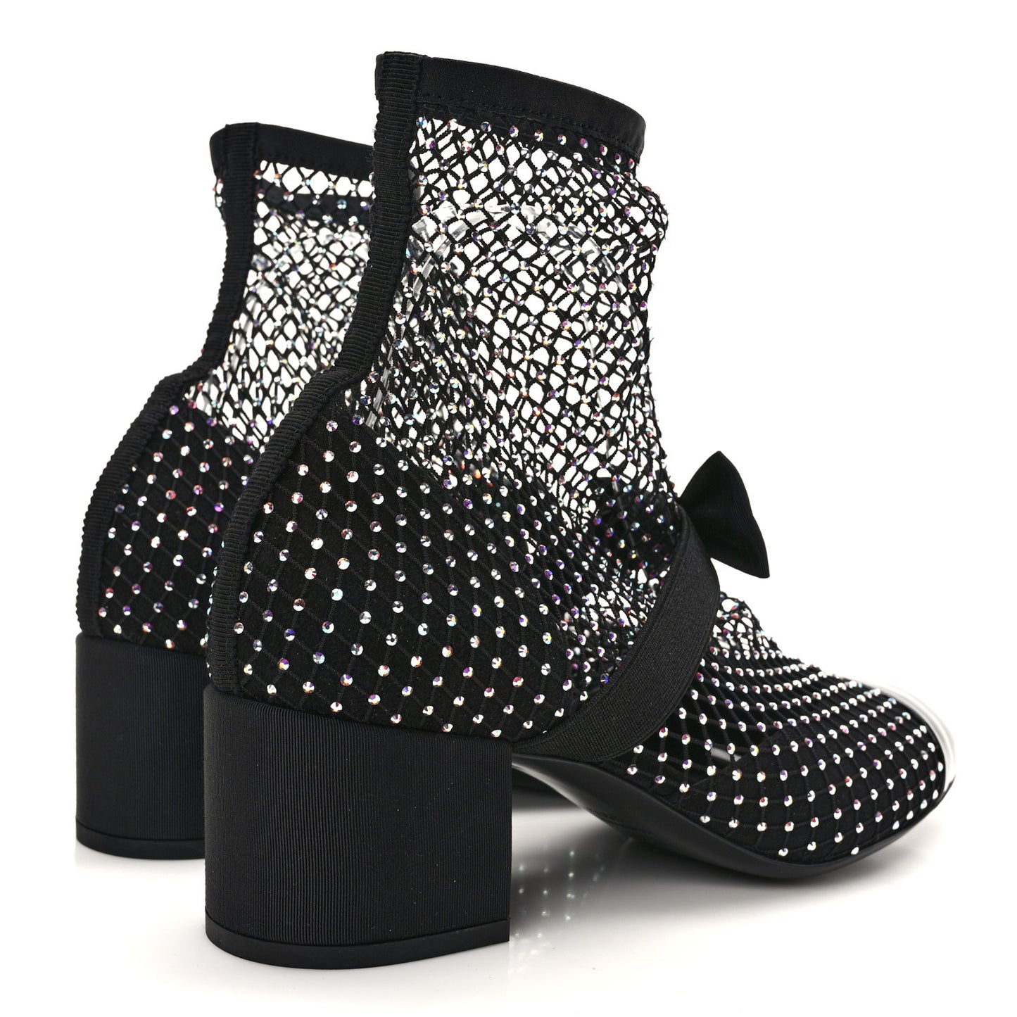 Resille Strass Kid Suede Patent Mary Jane Short Boots 38.5 Black