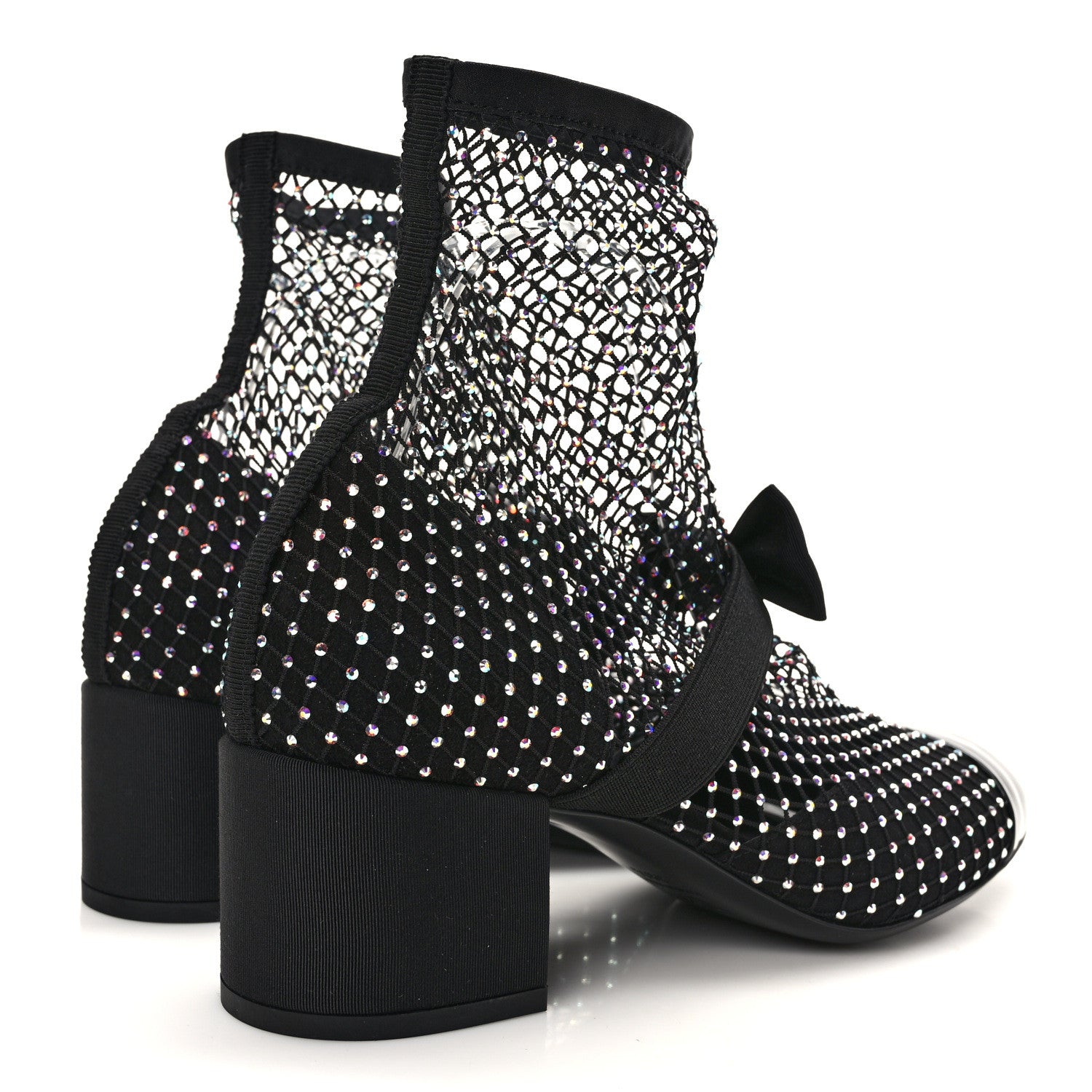 Chanel Resille Strass Kid Suede Patent Mary Jane Short Boots 38.5 Black 4 of 8