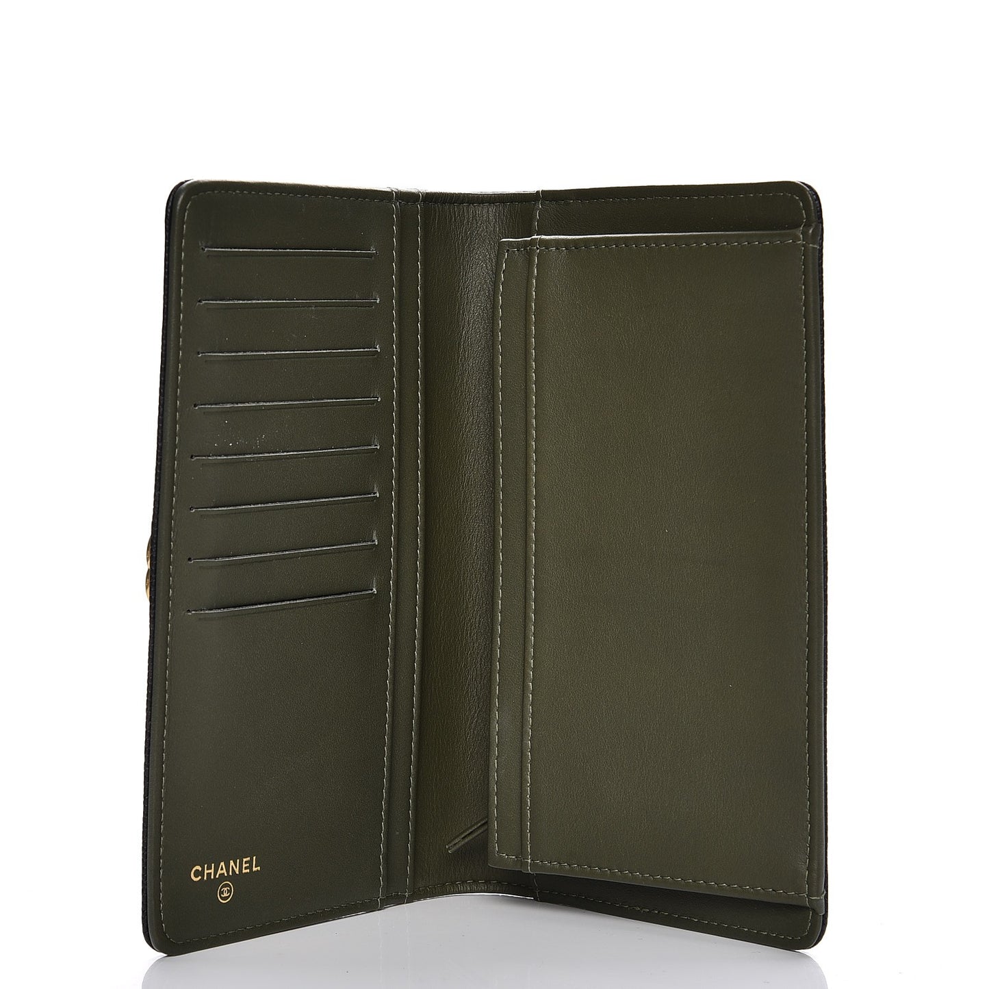 Caviar Quilted Boy Yen Wallet Black