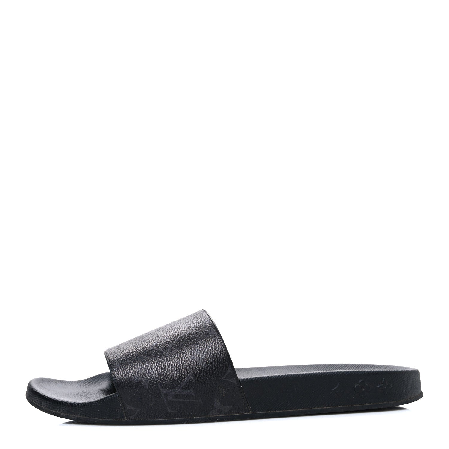 Louis Vuitton Rubber Monogram Eclipse Mens Waterfront Mules 9 Black 1 of 10