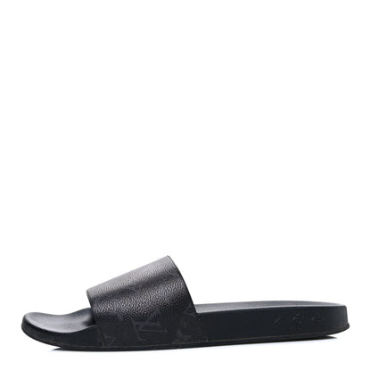 Louis Vuitton Rubber Monogram Eclipse Mens Waterfront Mules 9 Black 1 of 10