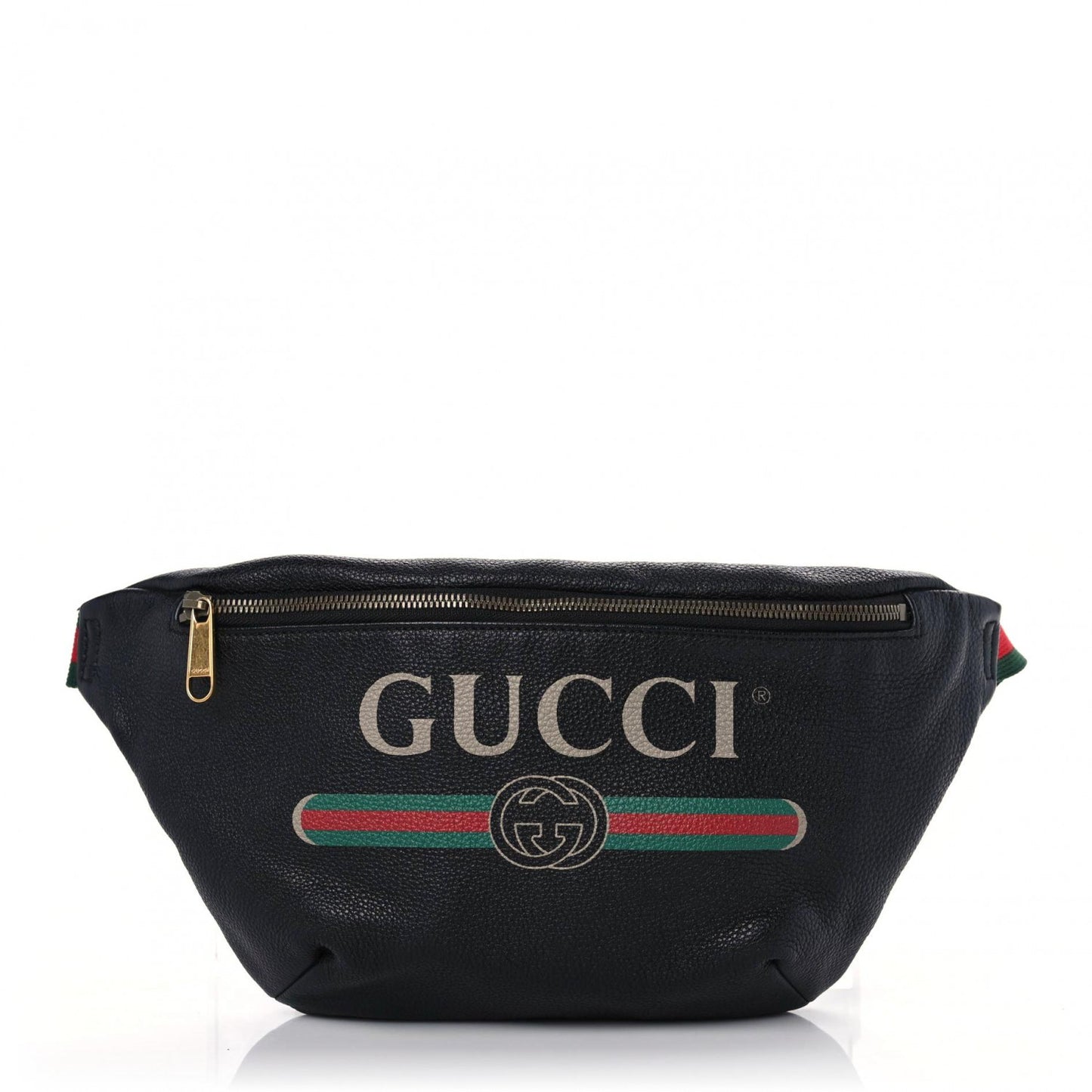 Grained Calfskin Logo Belt Bag Black