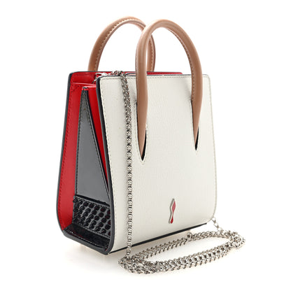 Christian Louboutin Calfskin Beaded Patent Spikes Africamana Nano Paloma Nude Multicolor 3 of 9