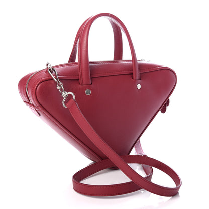 Balenciaga Shiny Day Calfskin XS Triangle Chain Duffle Rouge Grenat 3 of 9
