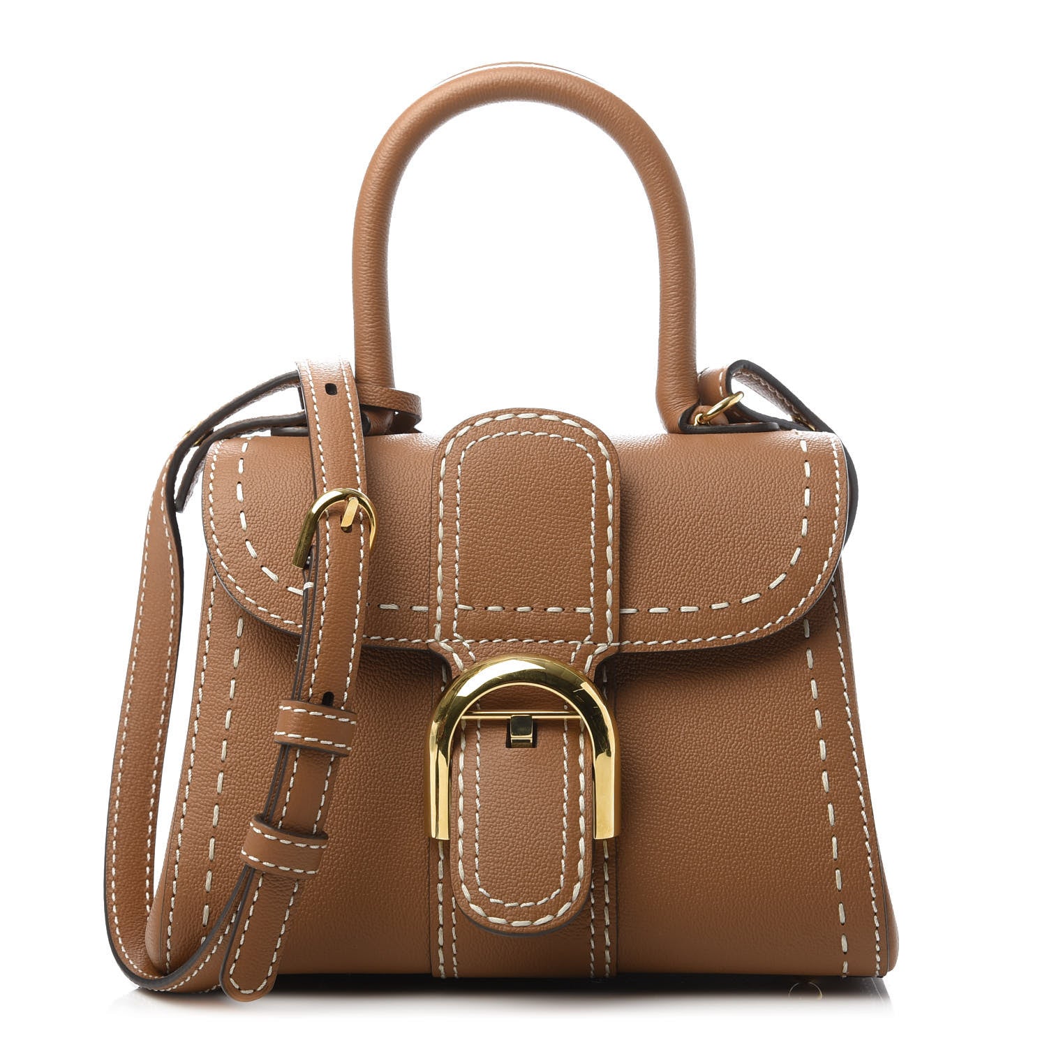 Delvaux Grained Rodeo Calfskin Surpique Mini Brillant Satchel Vegetal Ivory 1 of 10