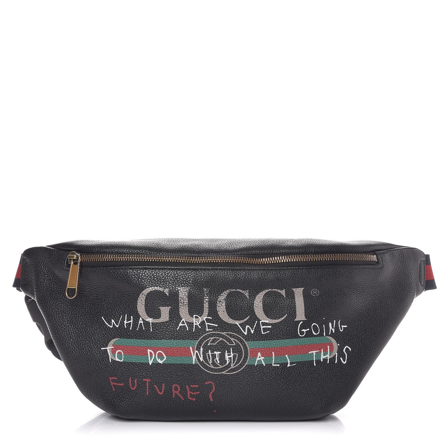 Gucci Grained Calfskin Coco Capitan Logo Belt Bag Black 1 of 11