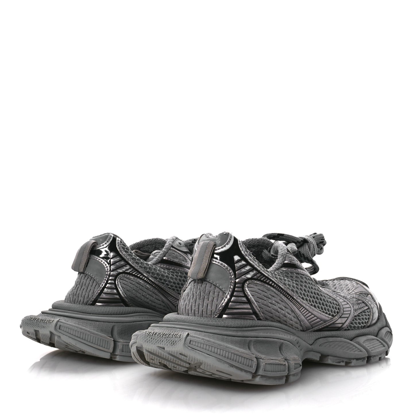 Distressed Mesh Rubber Womens 3XL Sneakers 39 Grey Black