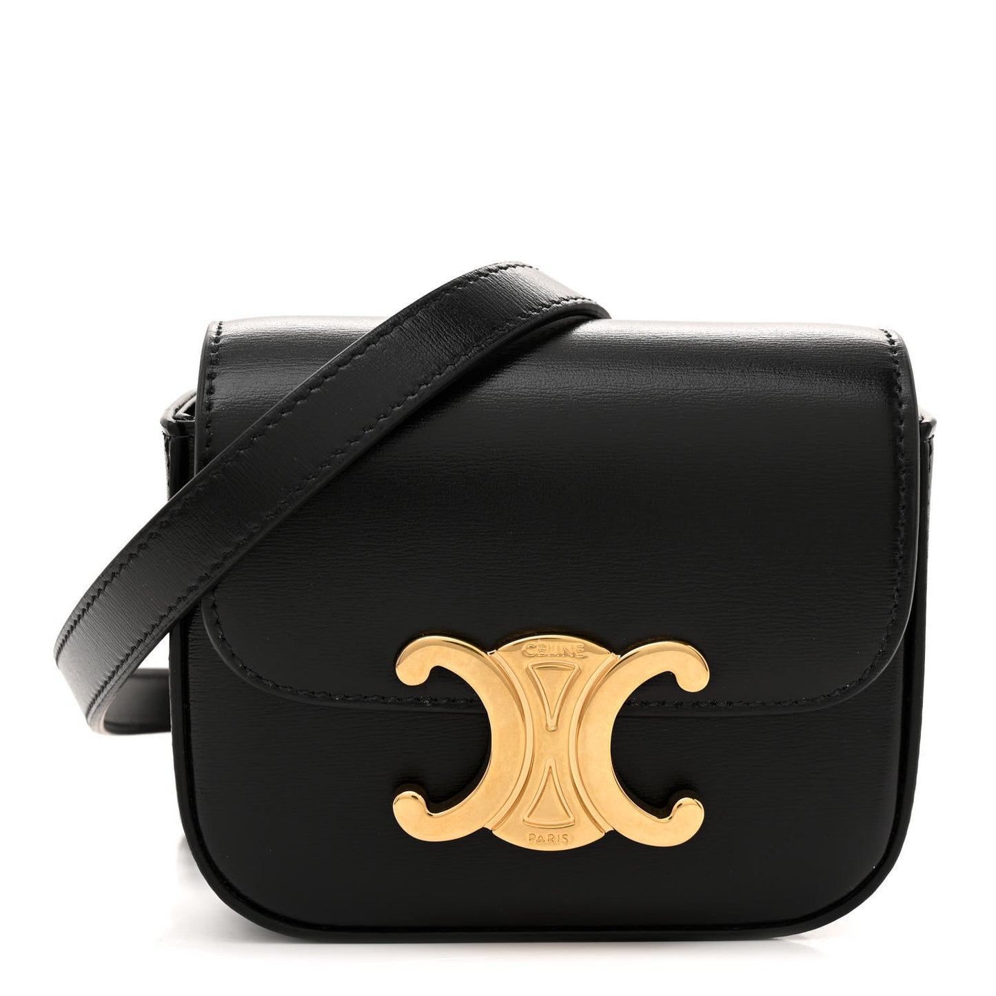 Shiny Calfskin Mini Triomphe Black