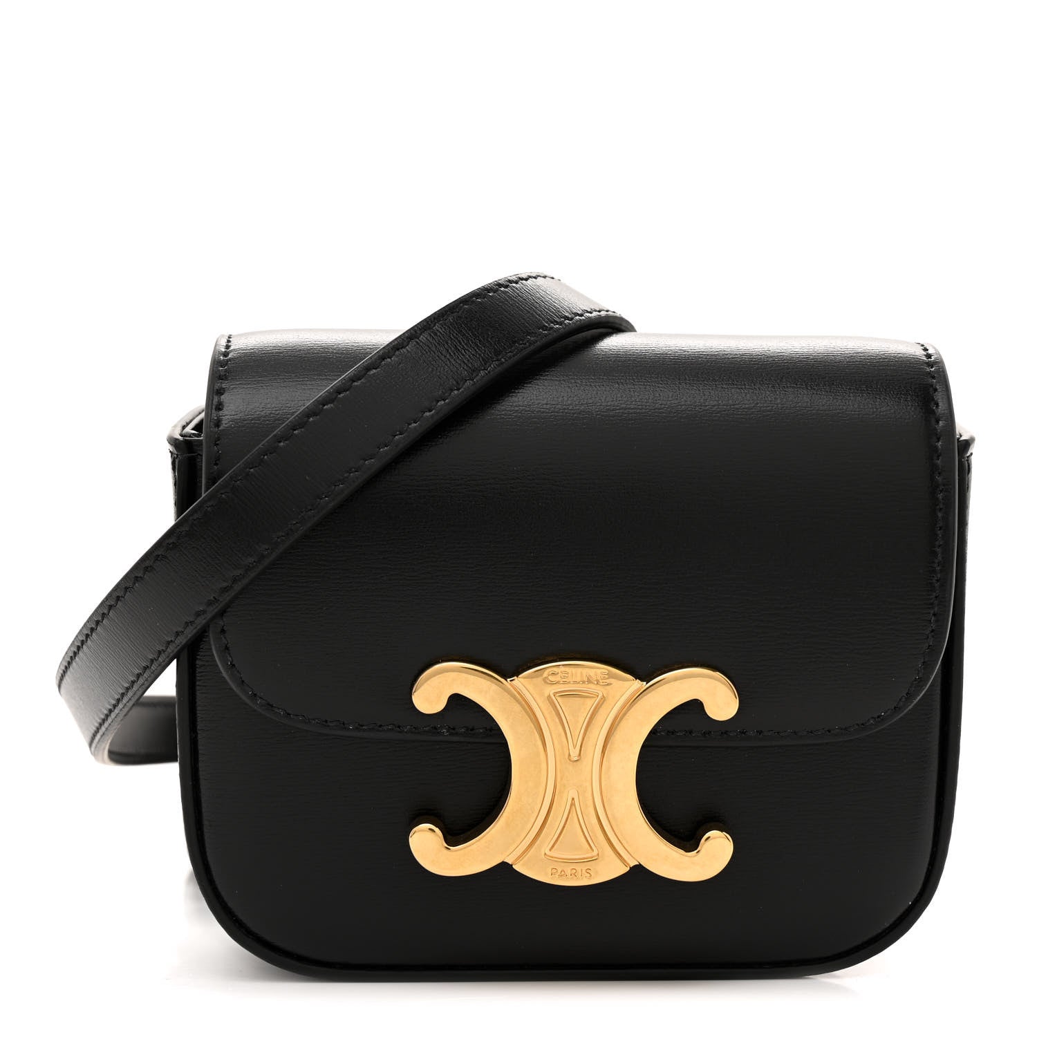 Celine Shiny Calfskin Mini Triomphe Black 1 of 10