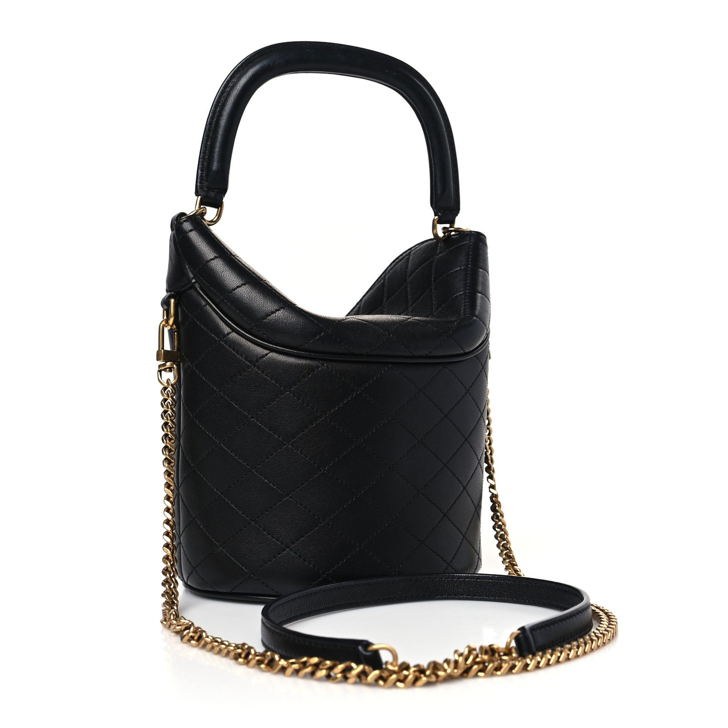 Lambskin Gabby Mini Bucket Bag Black