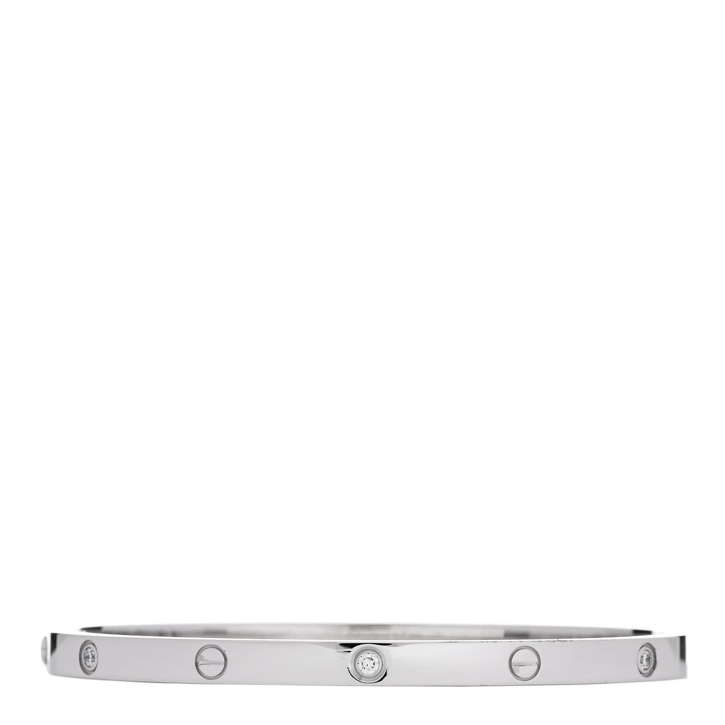 18K White Gold 6 Diamond Small LOVE Bracelet 15