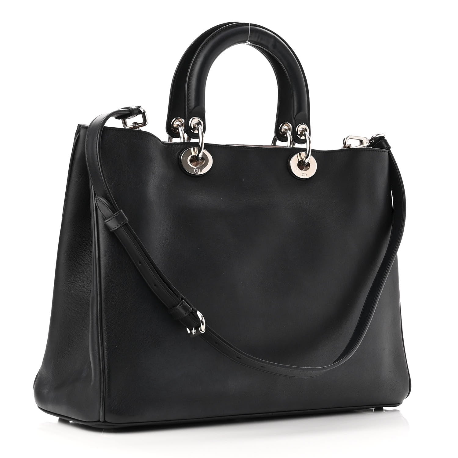 Christian Dior Smooth Calfskin Large Diorissimo Tote Black Rose Poudre 3 of 10